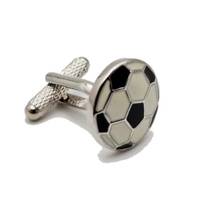 China Wholesale Fashionable Cufflink Factory Football Pattern Round Shape Oil Drop Enamel Funny Cufflinks for sale