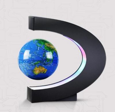 China Home Decoration LED Floating Tellurion C Shape Magnetic Levitation Floating Globe World Map With LED Light US/UK/EU Plug Xu-10 for sale