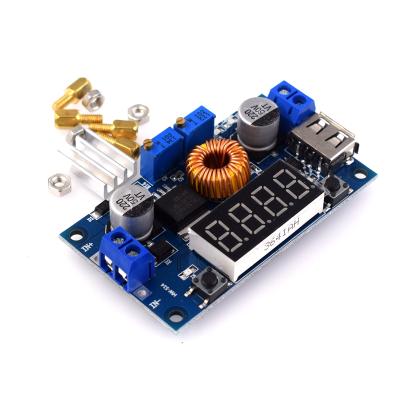 China 5A High Power 75W DC-DC Power Supply Module Aluminum Adjustable Step-Down Module With Display And USB LM2596 Voltmeter IC for sale