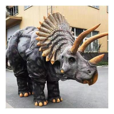 China High quality metal frame+ foam+ silicon rubber+ engine guaranteed quality portable adult stage show animatronic dinosaur costume for Dino Park for sale