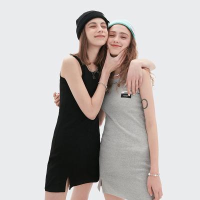 China 2021 New Casual Knitted Dress Women's Slim Dress Custom Women's Breathable Sleeveless Dress for sale