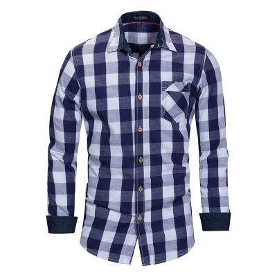 China 100% Cotton Plaid Shirts Tops Custom Made Mens Womens Long Sleeve Anti-pilling Shirts 2021 New Hot-selling High Quality Men's Shirts for sale