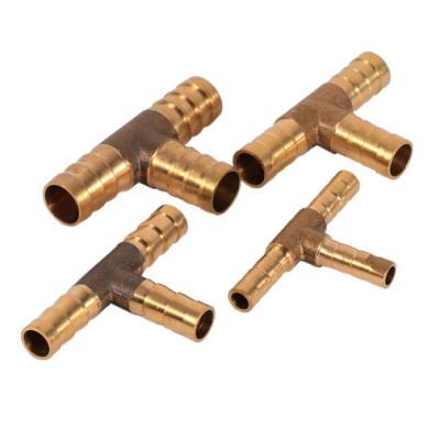 China Brass For Car-styling Compressed Air Oil Gas Hose 3style T Piece 3 Way Fuel Hose Connector Brass Joiner for sale