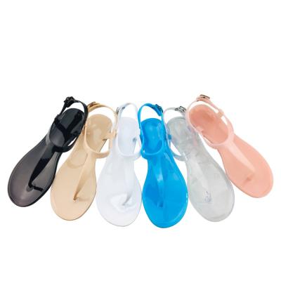 China Outdoor Platform PVC Jelly Sandals 2 Piars MOQ In Apricot/White/Blue/Clear/Pink/Black for sale