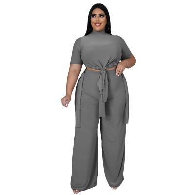 China Breathable Fashion 2 Piece Tracksuit Women Clothes Casual Long Sleeve Shirt+Wide Leg Pants Two Piece Set for sale