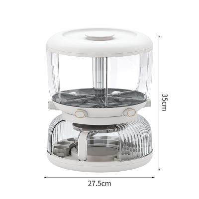 China Kitchen Stackable 360 ​​Degree Automatic 6 Grids Divided Rotating Rice Coffee Bean Dry Food Cereal Dispenser Cereal Storage Container for sale