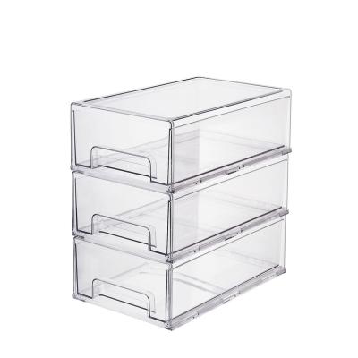 China Multifunctional Plastic Drawer Box Stackable Food Item Storage Drawer Box for sale