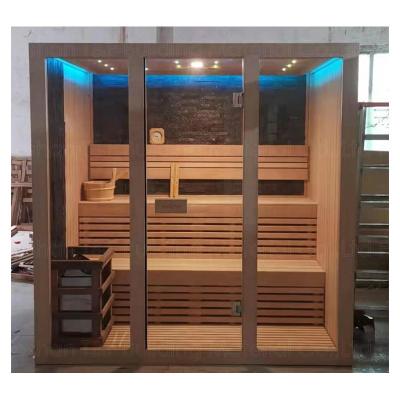 China Outdoor Steam Bath Wooden Barrel Computer Control Panel Portable Hemlock Home Wet And Dry Far Infrared Sauna for sale