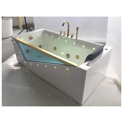 China Double Side Skirt (Left Skirt) One Person Bathtub Air Bubble Free Luxurious Cheap Hot Massage Jet Whirlpool Bathtub for sale