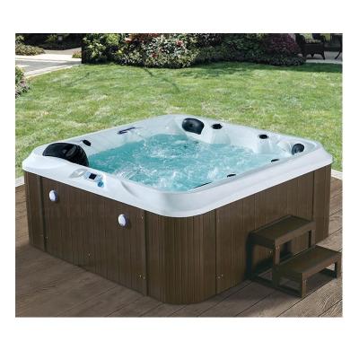 China Modern Outdoor Swimming Air Whirlpool Massage 5 Person Freestanding Pure Acrylic Bathtub Spa Hot Tub for sale