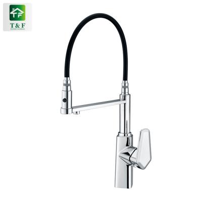 China Modern Commercial Style Deck Mounted Faucet Polishing Single Hole Brass Kitchen Faucets for sale