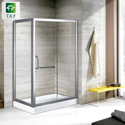 China Shower Room With Pedestal Bathroom 8mm Tempered Glass Door Sliding Stainless Steel Frame Rectangle Shower Room for sale