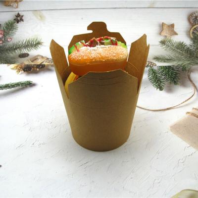 China Disposable kraft Paper fast food container Noodle packaging container 32OZ for sale