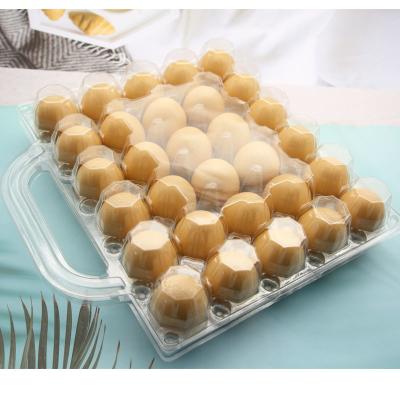 China disposable plastic clear 30 holes chicken egg tray with handle for sale