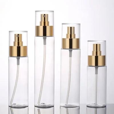 China Cosmetic Luxury PET Plastic Fine Mist Spray Cosmetic Bottles Refillable Body Spray Pump Bottle Empty for sale