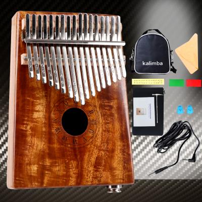 China Mini Musical Instrument KLB17-5-2 Smiger Wholesale Price Pickup Digital 17 Inch Electric Piano Koa Master Wooden Kalimba for sale