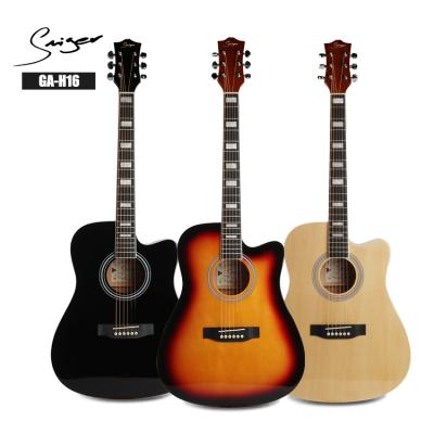 China Factory Wholesale OEM Price GA-H16 Block Fingerboard Inlay 41 Inch Steel Semi Acoustic Guitar Beginner Strings for sale