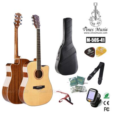 China Sapele Alibaba acoustic guitar with guitar capo and guitar picks custom logo print for sale