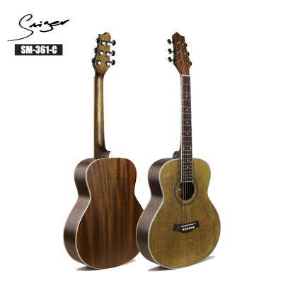 China Wholesale Basswood SM-361-C 36 Inch Guitar, Satin Flawless Finish Vintage Acoustic Guitar for sale