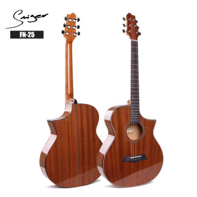 China Basswood FN-25 wholesale guitar cutaway sapele top and back 40 inch body acoustic guitar for sale