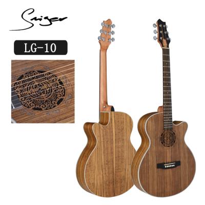 China GUITAR LG-10 Custom Folk Cutaway 40 Inch Guitar Carving Sound Hole New Design Made In China for sale