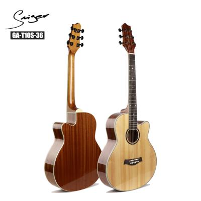 China 36inch Solid Cut Spruce High Gloss Acoustic Guitar , Solid Wood Guitars for sale