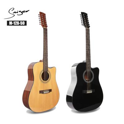 China Wholesale Impeccable 42 Inch Quality Mahogany 12 String Pitch Electric Acoustic Guitar for sale