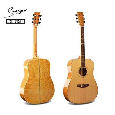 China 41 inch great quality solid fir flamed maple acoustic guitar made in China for sale