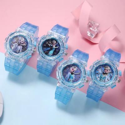 China New Cartoon Small Luminous Dinosaur Children's Luminous Colorful Lead Silicone Student's Watch for sale