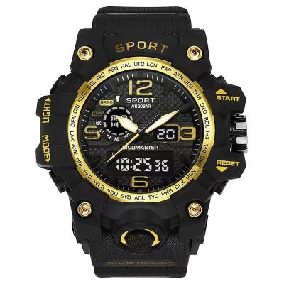 China Dual Alarm Luxury Sports Time Wrist Watch For Men 5ATM Waterproof Male Reloj Analog-Digital Watches for sale