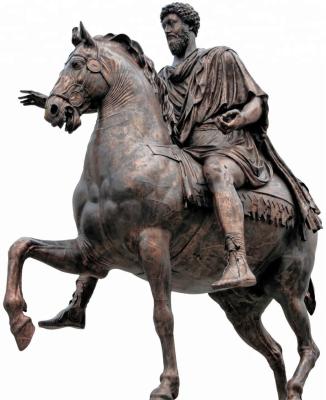 China Garden JDSC Human Ride Horses Large Artificial Large Decoration Outdoor Life Size Bronze Group Sculpt For Park for sale