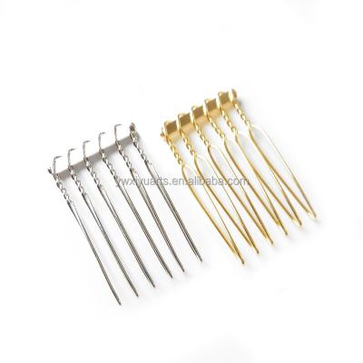 China Fashionable Hair Comb Gold Silver Plated 6 Teeth 10 Teeth 20 Teeth Metal Hair Combs for Bridal Crown for sale