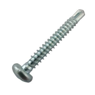 China Truss DIN7504N Carbon Steel Cross Recessed Drill Shank Pan Head Self Drilling Screws for sale