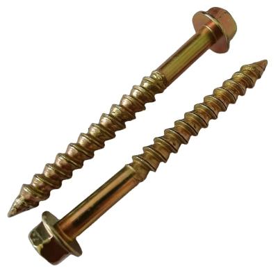 China HEX Wholesales Galvanized Carbon Steel Hexagon Head Sheeting Wood Screws 6*80 For Cameroon Market for sale