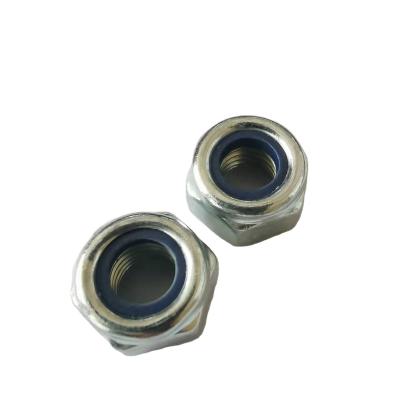 China Industry General High Quality Nylon Hex Insert Lock Nuts DIN985 With Blue And White Nylon for sale