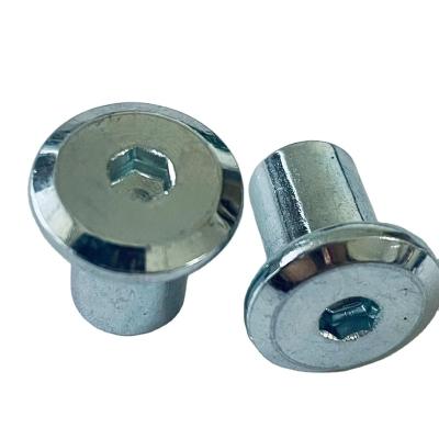 China YZ-N005 Industry General Steel Barrel Nut Binding Post Hex Socket Hex Nut Furniture Connector M2 M3 M4 M5 M6 M8 M10 for sale