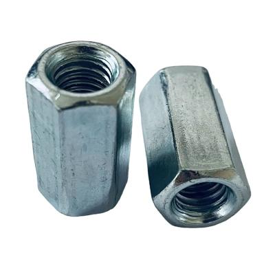 China DIN6334 General Industry Steel Galvanized Galvanized Hexagon Coupling Long Nuts M5 M6 M8 M10 M12 for sale