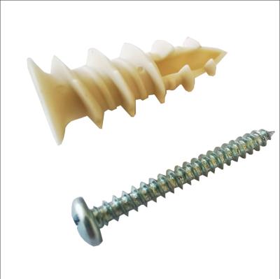 China YZ-A006 Wall Plug Nylon Plastic Nylon Anchor With Nail Screw For Plasterboard Drywall Anchor for sale