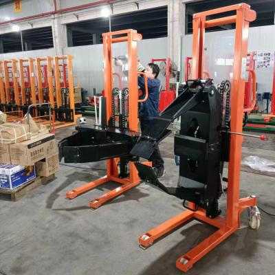 China Manual paper roll pallet stacker Roll turning stacker for clamping upright paper rolls for sale