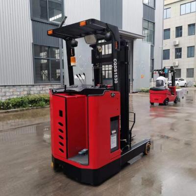 China Electric reach forklift trucks Standing reach forklift trucks Lifting height 3m 3.5m 5m with CE certification for sale