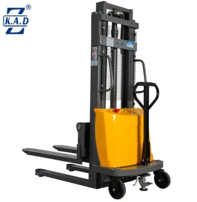 China 1500kg 1.5t Semi Electric Pallet Stacker Lifting 2m 3m 3000mm Walking Type Pallet Forklift for sale