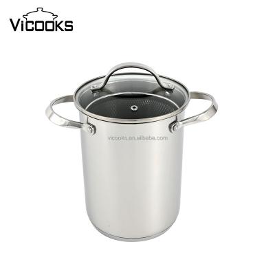 China General Use For Gas And Induction Cooker Wholesale Pot 16cm Kitchen Cooker Cooking Pot With Yellow Mesh Basket 18/8 Stainless Steel Asparagus Pot for sale