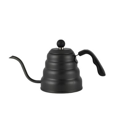 China WITH LID hand drip gooseneck kettle coffee pot pour over coffee with black non-stick coating for sale