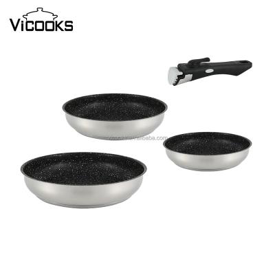 China General Use For Frying Pan Cast Iron Frying Pan Gas Blini Die Casting And Induction Cooker With Detachable Handle for sale