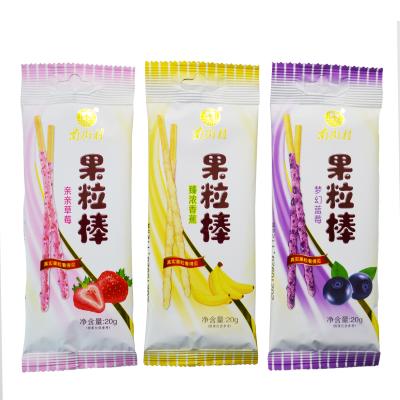 China Low Fat Strawberry Flavor Fruit Kernel Stems Stick Cookies With for sale