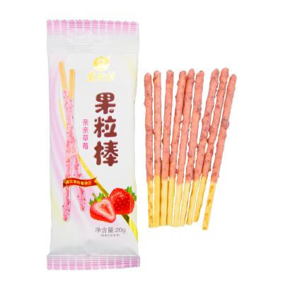 China OEM ODM Factory Low Fat Chinese Chocolate Cookie Stick Fruit Strawberry Flavor for Afternoon Tea for sale