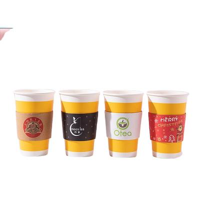 China Disposable Recyclable Paper Cup Holder Coffee Cup Holder Paper Coffee Saucer for sale