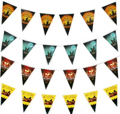 China Cheap Custom Paper Bunting or Custom Made Paper Garland For Halloween Party Banner Flag Decoration for sale