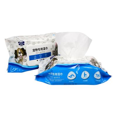 China Hot Selling Small Animals Private Logo Manufacturer Portable Soft Pure And Natural Pet Wipes For Dogs for sale