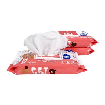 China Small Animals 2021 Hot Selling Disposable Dog Cat Pet Wet Wipes for sale